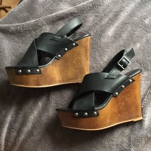 Forever 21 Leather Wedge Heels